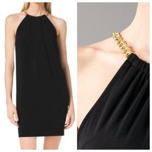 Michael Kors Elegant LBD Chain Neck Black Dress